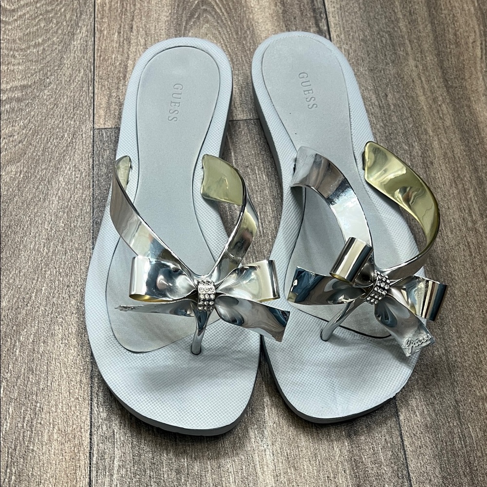 GUESS Metallic Silver Women's Sandals